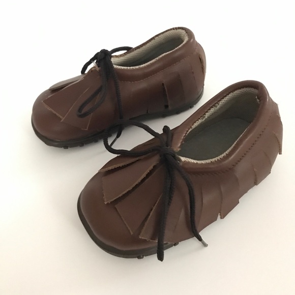 Brown fringe toddler moccasins - Picture 2 of 5
